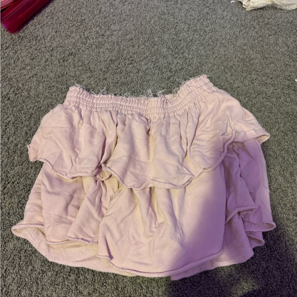 Aerie Light Pink/Purple Ruffled Skirt